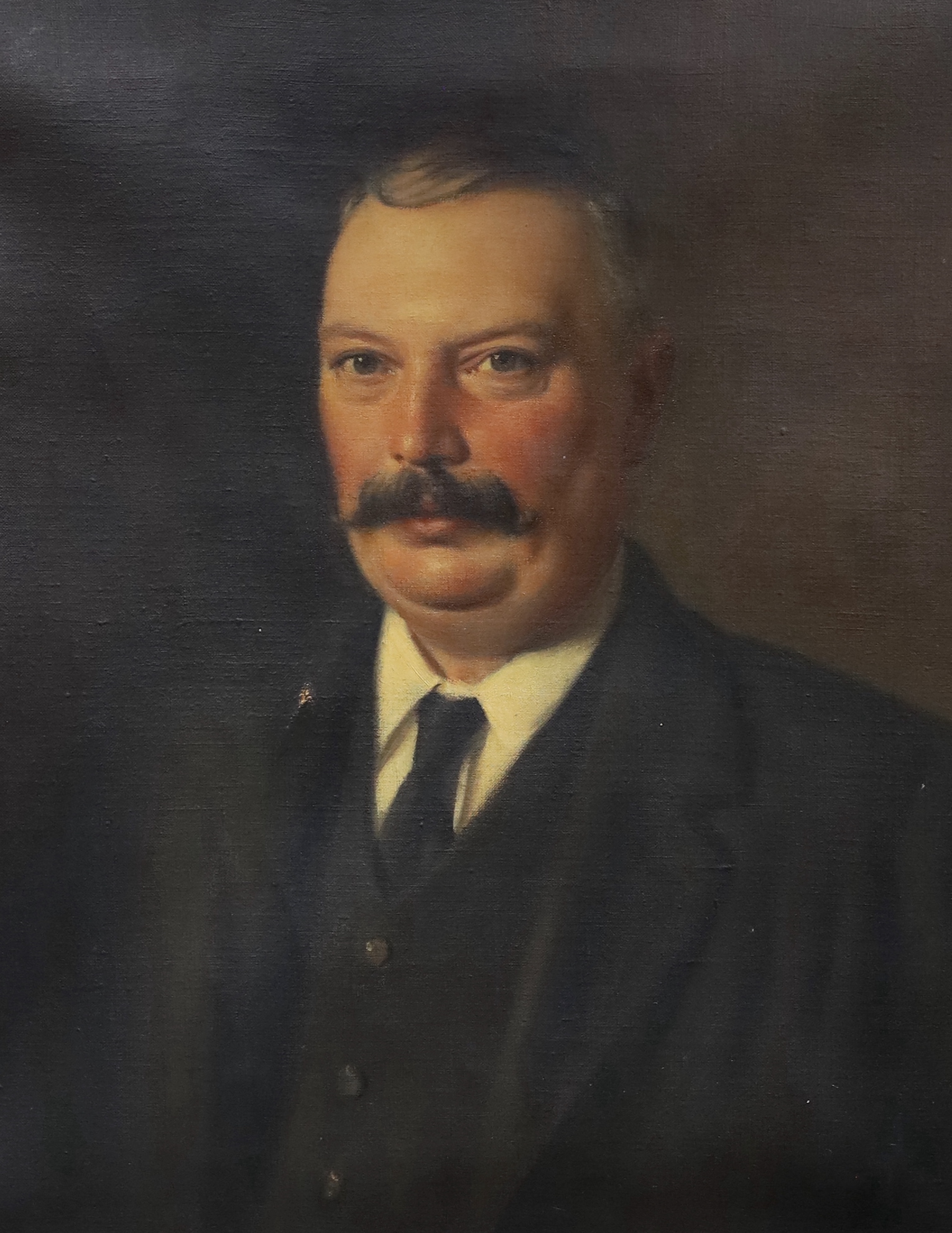 Early 20th century English School, oil on canvas, Portrait of a gentleman, indistinctly signed and dated 1909, 59 x 49cm